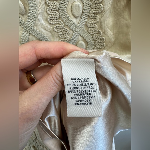 Anthropologie ECI New York 100% Linen Soutache Embroidered Shift Dress Size 2 - Picture 9 of 12